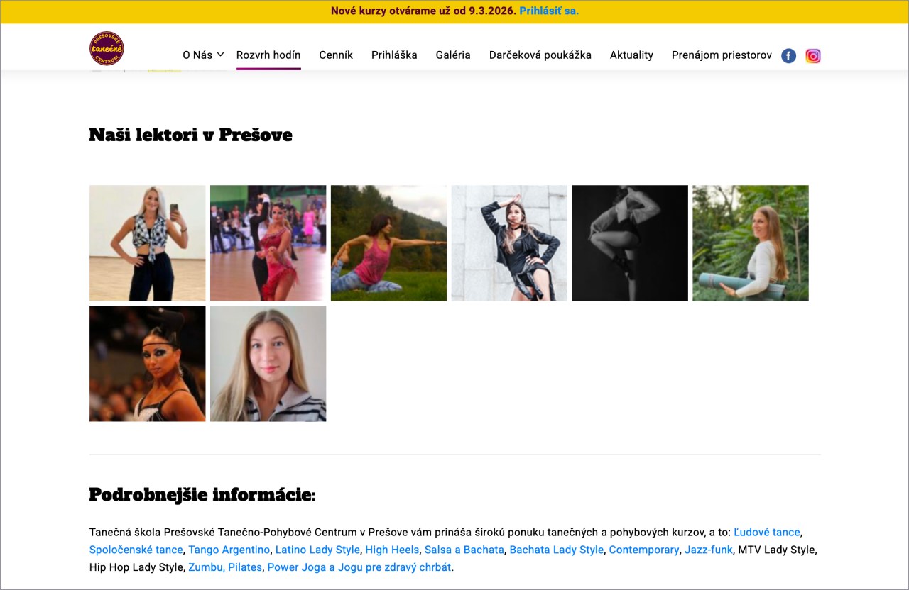 Original instructor page